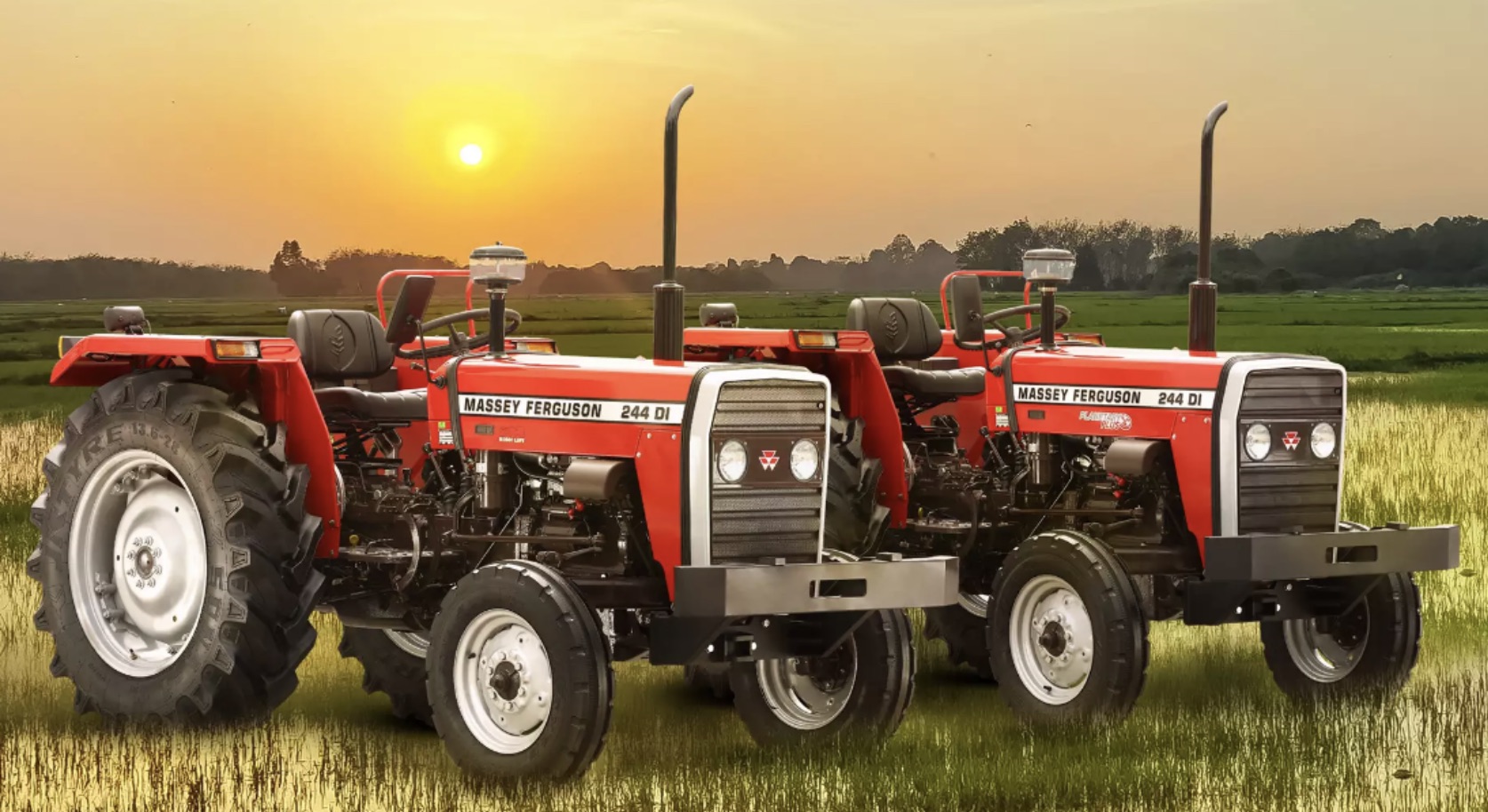 Three tractors owned by Hanumanth Rao Kukka
